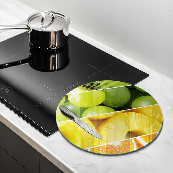 Chopping board glass Colorful fruit