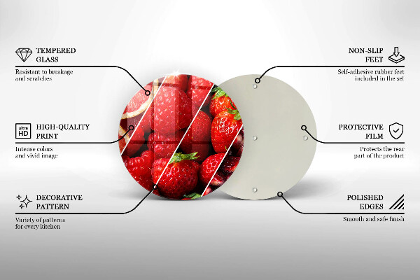 Chopping board glass Colorful fruit