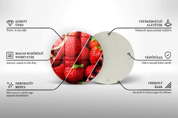 Chopping board glass Colorful fruit