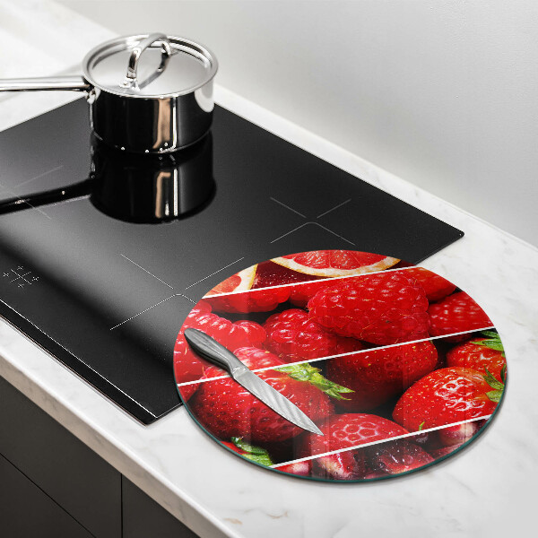 Chopping board glass Colorful fruit