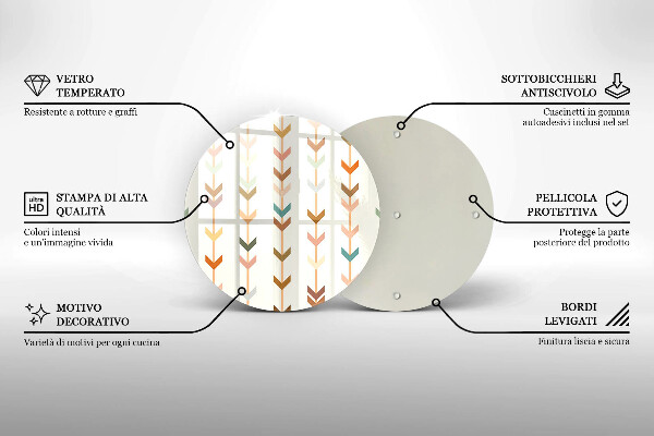 Chopping board glass Geometric elements