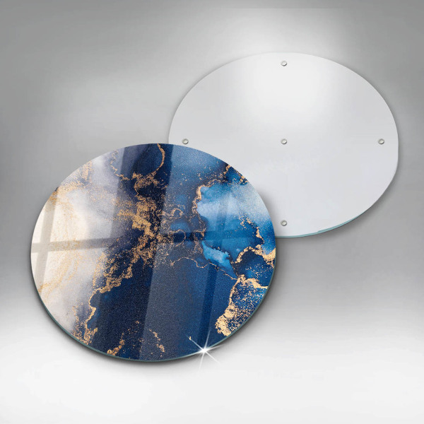 Chopping board glass Elegant background and gold