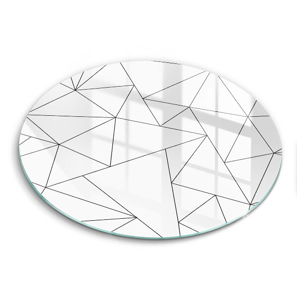 Chopping board glass White triangles