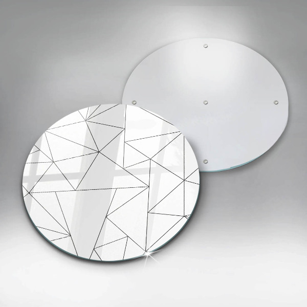 Chopping board glass White triangles