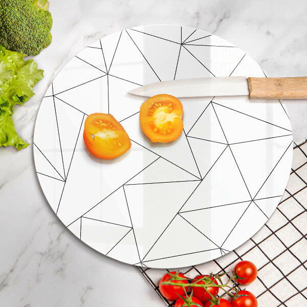 Chopping board glass White triangles