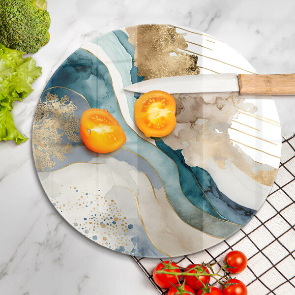 Chopping board glass Colorful marble