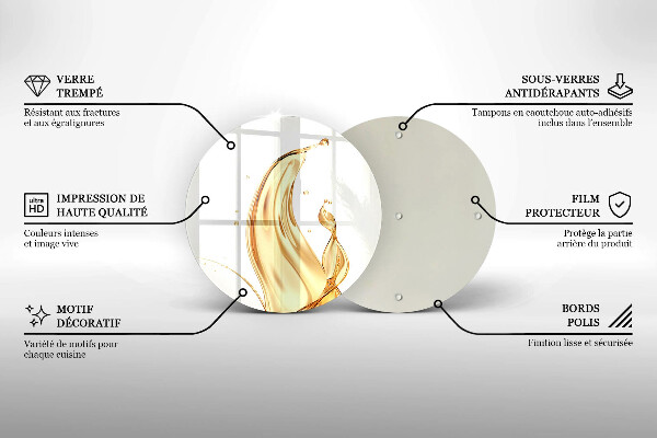 Chopping board glass Olive oil