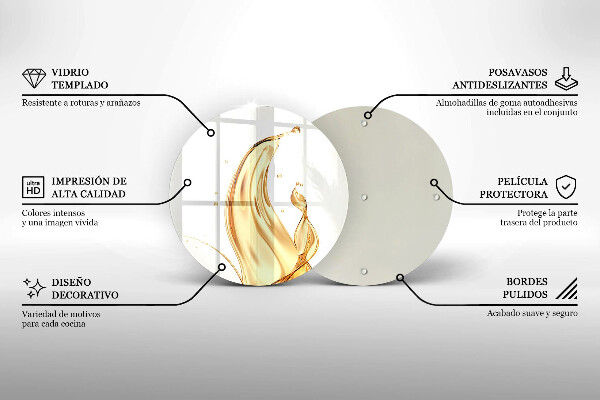 Chopping board glass Olive oil