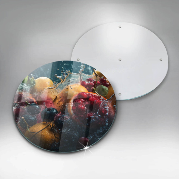 Chopping board glass Fruits in water