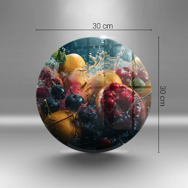 Chopping board glass Fruits in water