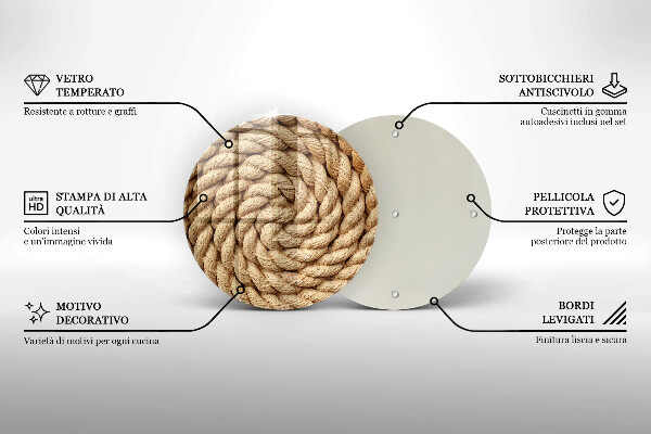 Chopping board glass Thick rope rope