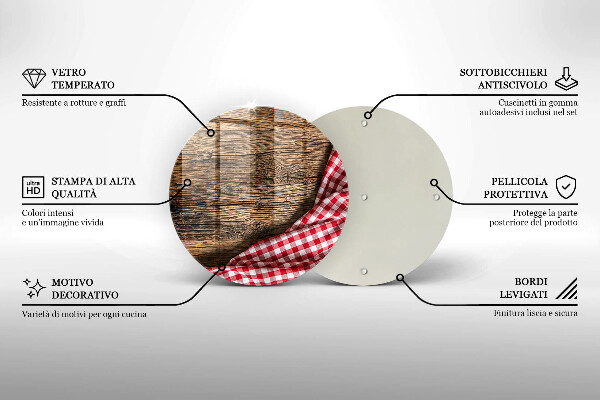 Chopping board glass Wooden table