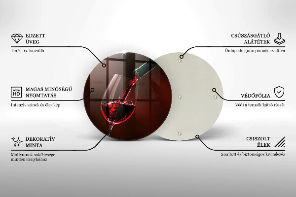 Chopping board glass A glass of wine