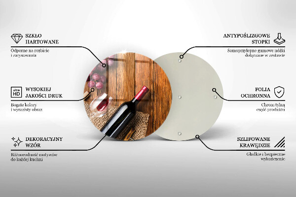 Chopping board glass A bottle of red wine