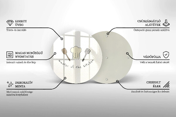 Chopping board glass Master of the Kitchen