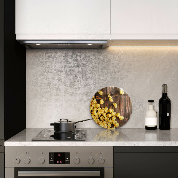Chopping board glass Pasta on a table
