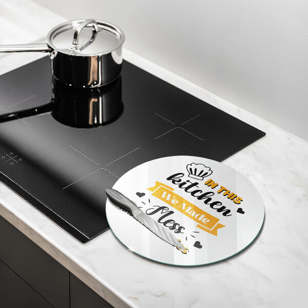 Chopping board glass In this kitchen we made messes and memories