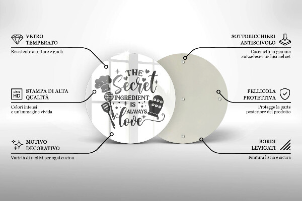 Chopping board glass Inscription, sentence