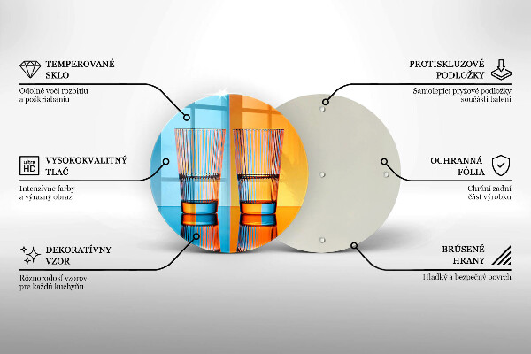 Chopping board glass Two glasses of water