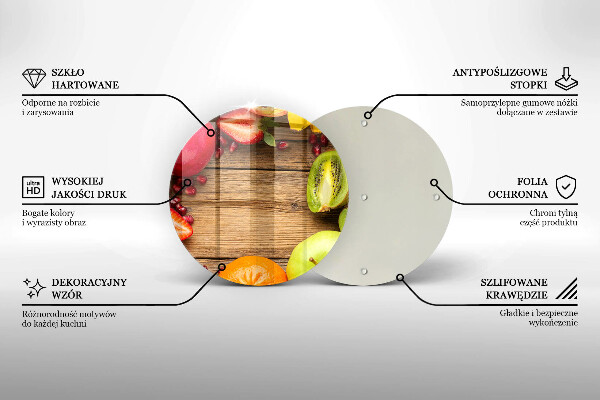 Chopping board glass Fresh fruit