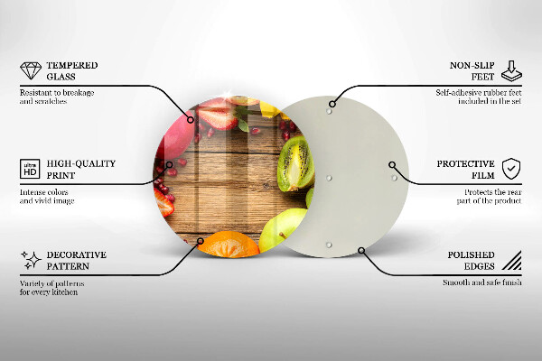 Chopping board glass Fresh fruit