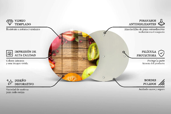 Chopping board glass Fresh fruit