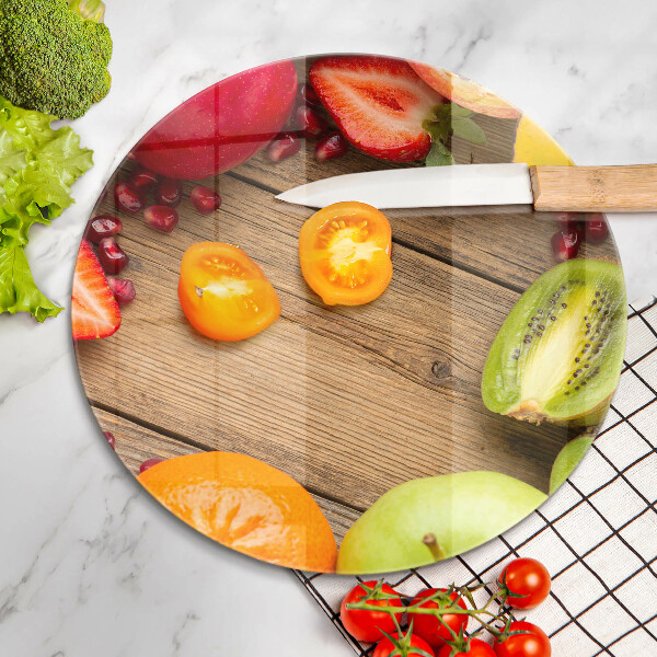 Chopping board glass Fresh fruit
