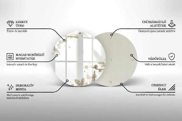 Chopping board glass Winter decorations