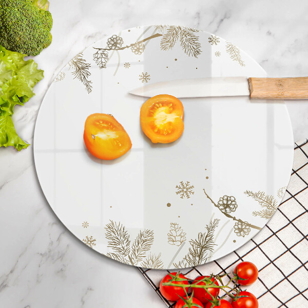Chopping board glass Winter decorations