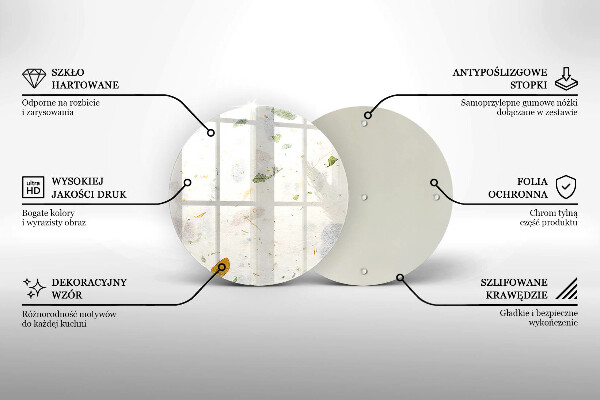 Chopping board glass Falling leaves