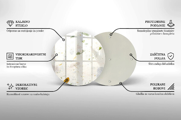 Chopping board glass Falling leaves