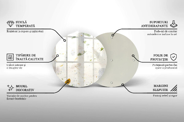 Chopping board glass Falling leaves