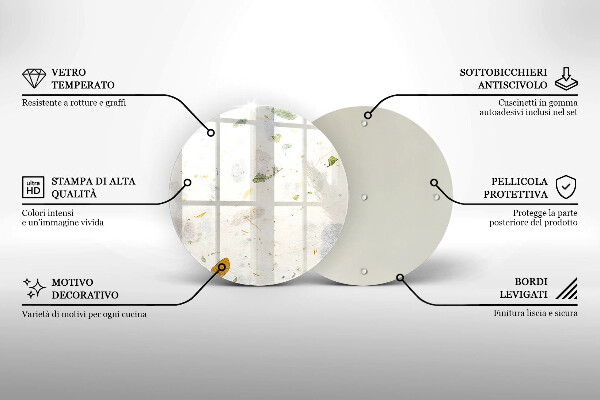 Chopping board glass Falling leaves