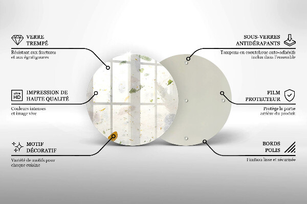 Chopping board glass Falling leaves