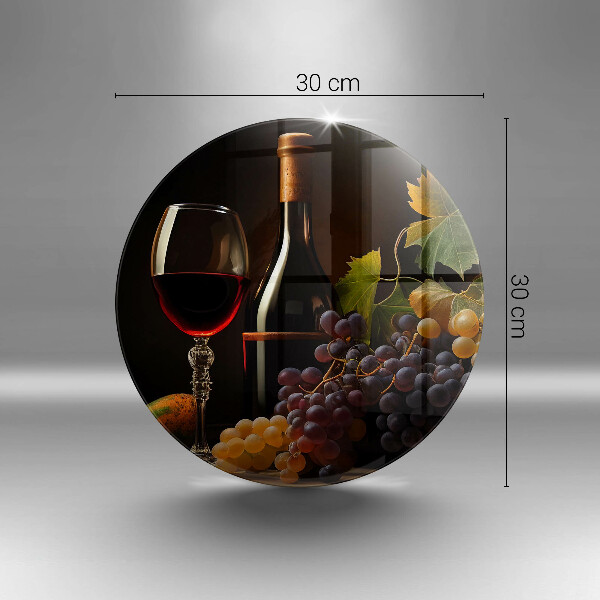 Chopping board glass A glass of wine and grapes