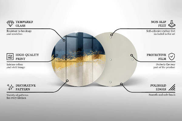 Glass worktop saver Abstraction gold