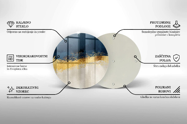 Glass worktop saver Abstraction gold