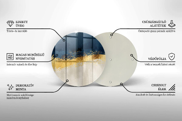 Glass worktop saver Abstraction gold