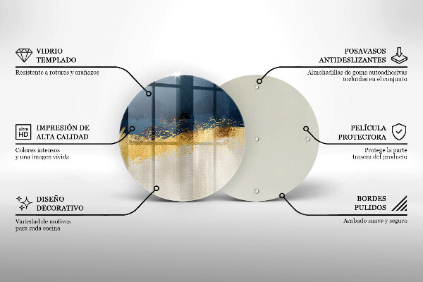 Glass worktop saver Abstraction gold