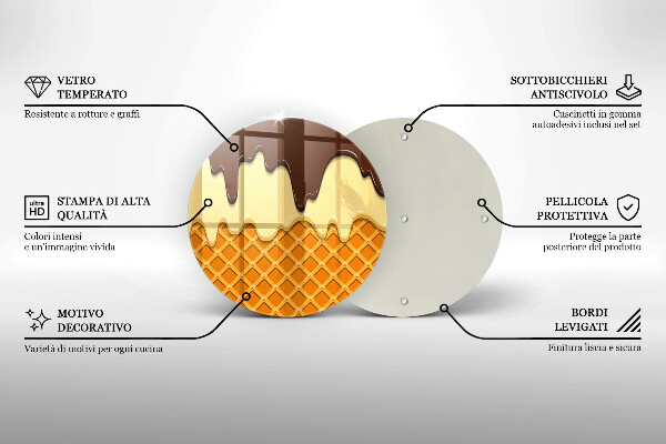 Cutting board Illustration of ice cream