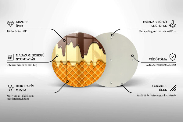 Cutting board Illustration of ice cream