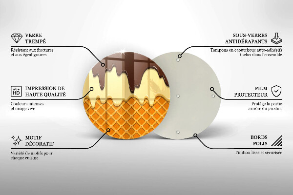 Cutting board Illustration of ice cream