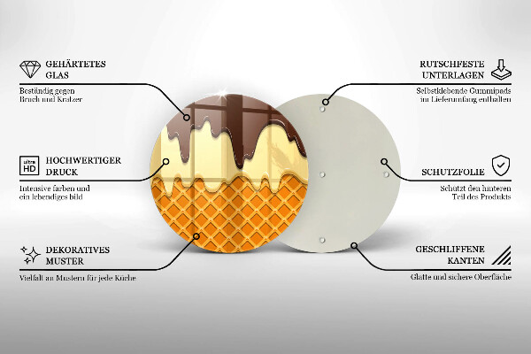 Cutting board Illustration of ice cream