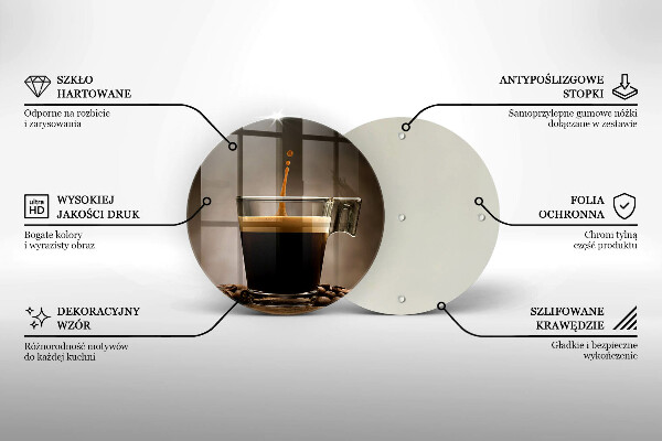 Cutting board Glass and coffee beans