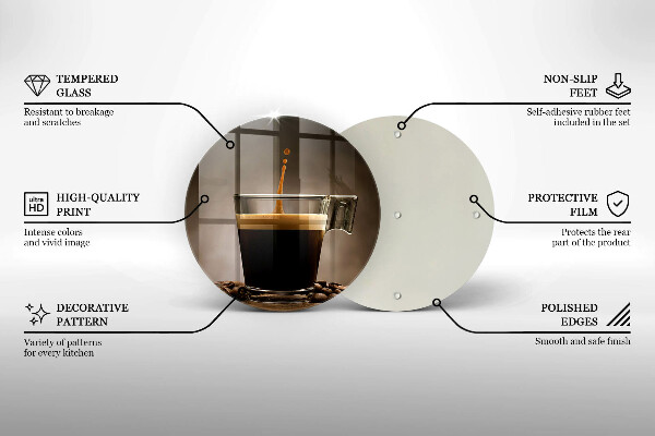 Cutting board Glass and coffee beans