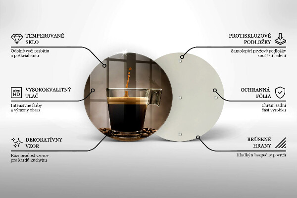 Cutting board Glass and coffee beans