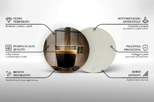 Cutting board Glass and coffee beans