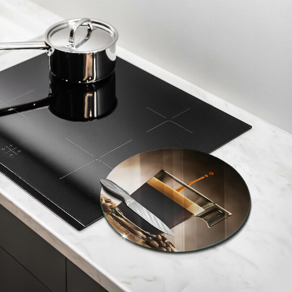 Cutting board Glass and coffee beans