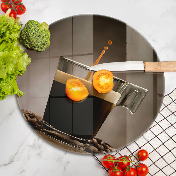 Cutting board Glass and coffee beans