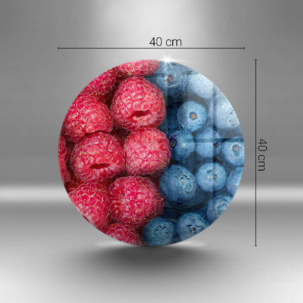 Cutting board Fruit of raspberry and blueberries